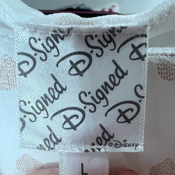 Disney White Heart Pattern Kids Dress Girls Large Princess - Picture 2 of 3